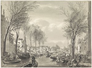 Restaureringsarbejde på Steenschuur efter katastrofen, 1807 af Hermanus Numan (possibly)