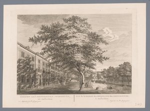 Udsigt over Mennonite Børnehjem i Amsterdam Udsigt over Mennonite Børnehjem, til Amsterdam / Vue de la Maison des Orphelins des Mennonites, à Amsterdam (titel på objekt) af Hermanus Petrus Schouten (possibly)