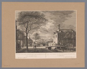 Udsigt over Oudezijds Huiszithuis i Amsterdam Udsigt over Oude-Zyds-Huysziten-Almoesseniershuis, til Amsterdam / Vue de la maison des pauvres, nommée Huyszit, à Amsterdam (titel på objektet) af Hermanus Petrus Schouten (possibly)