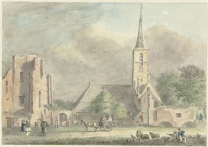 Kirke og ruiner af klosteret i Rijnsburg