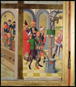 St. Victor af Marseille vælter det hedenske idol, fra St. Nicholas Kirkes højalter, 1481 (detaljer) (se 197689-92)