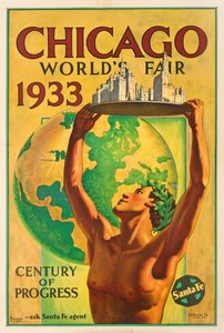 Plakat, der reklamerer for verdensudstillingen i 1933 i Chicago af Hernando Villa
