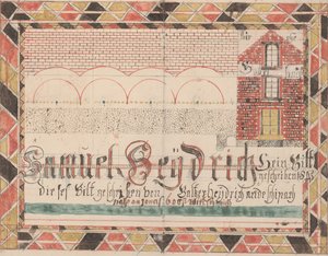 Tegning til Samuel Heydrich, 1845 (blæk, wc og blyant på papir)