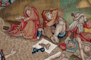 Gobelin inspireret af Hieronymus Boschs værk, ca. 1560 (guld, sølv, silke og uld)