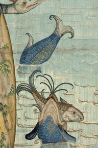 Gobelin inspireret af Hieronymus Boschs værk, ca. 1560 (guld, sølv, silke og uld) af Hieronymus (after) Bosch
