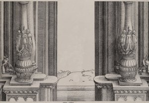 Den midterste del af indgangen til den centrale portal, søjlerne dekoreret af sirener ..., 1515.