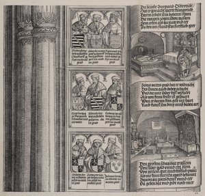 Graven rejst af Maximilian til hans far, og den kejserlige skat, med portrætter o..., 1515.