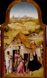 Tilbedelse af Magi Central panel af tretykonen af helligtrekonger. Maleri af Hieronymus Van Aeken (Aken) dit Jerome Bosch (1450-1516). 1510-1511. Svag. 138x72 cm Madrid. Prado Museum. af Hieronymus Bosch