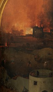 Detalje af højre panel af den sidste dom (olie på panel) af Hieronymus Bosch