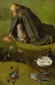 Sankt Anthonys fristelse. Omkring 1500-10 af Hieronymus Bosch
