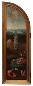 Venstre panel af den sidste dom (olie på panel) af Hieronymus Bosch