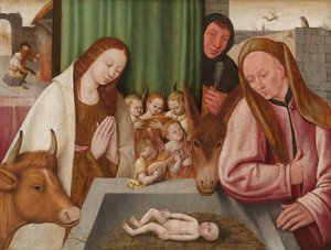 Fødsel, ca. 1550-1600 af Hieronymus Bosch