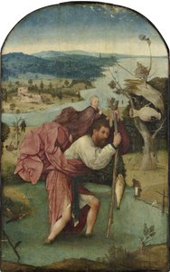 Sankt Kristoffer bærer Jesusbarnet, ca. 1500 (olie på panel) af Hieronymus Bosch