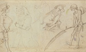 Studier af groteske figurer af Hieronymus Bosch