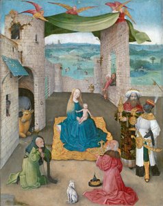 Magiernes tilbedelse, ca. 1475 (olie og guld på eg) af Hieronymus Bosch