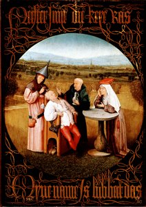 Udvindingen af galskabens sten (Cutting the Stone eller The Cure of Folly) - Maleri af Hieronymus Bosch