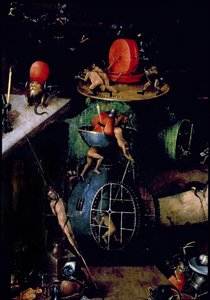 Den sidste dom (altertavle): Detalje af en urne af Hieronymus Bosch