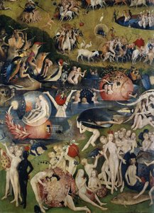 Delicens have. Detalje af den centrale del af triptykonet af Hieronymus Bosch