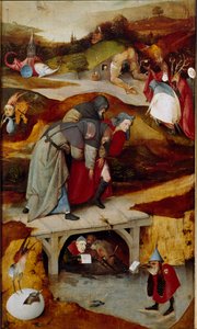Triptykon af fristelser (detaljer) 1505-1506 (olie på lærred) af Hieronymus Bosch