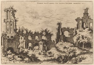 Ruiner på Palatinen med Septizonium af Hieronymus Cock