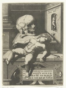 Vanitas-forestilling med barn og kranium (Hodi mihi kras tibi / Today I, tomorrow du)