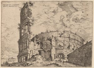 Udsigt over Colosseum af Hieronymus Cock