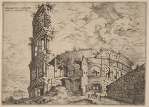 Udsigt over Colosseum af Hieronymus Cock