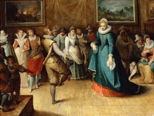 Danseselskab - Hieronymus II Francken (1578-1623). Olie på træ, ca. 1610. Mål : 41,5x54 cm. Kunsthistorisk museum, Vienne