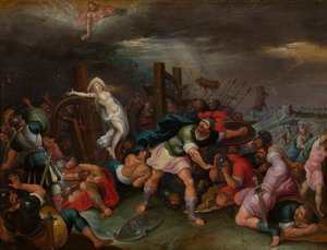 Sankt Katarina af Alexandrias martyrium (olie på panel)