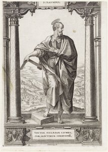 H. Matthew S. Mathevs (titel på objekt) Kristus og de tolv apostle og St. Paul (serietitel) af Hieronymus Wierix