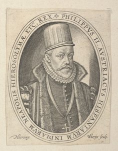 Filip II af Spanien, slutningen af det 16.-begyndelsen af det 17. århundrede (gravering)