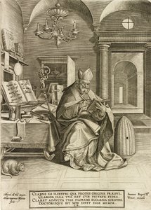 Saint Ambrose, fra serien The Four Fathers of the Church, pub. 1586