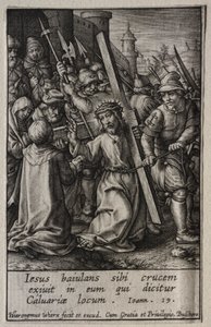 Lidenskaben: Kristus bærer korset. af Hieronymus or Jerome Wierix
