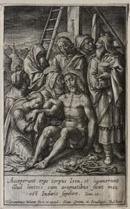 Lidenskaben: Afsætning fra korset. af Hieronymus or Jerome Wierix