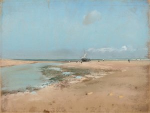 Strand ved lavvande (flodens udmunding)