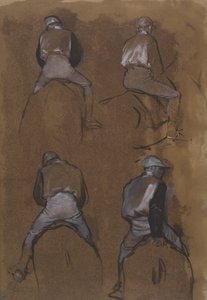 Fire studier af en jockey af Hilaire Germain Edgar Degas