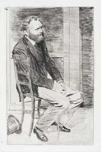 Manet siddende, vendt mod højre af Hilaire Germain Edgar Degas
