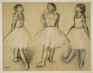 Tre studier af en danser i fjerde position af Hilaire Germain Edgar Degas