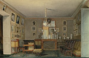 A Paris Connoisseurs Cabinet Room, ca. 1815 (wc og gouache på papir) af Hilaire Thierry