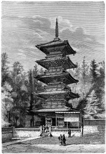 Buddhisttempel, Nikko, Japan, 1895.