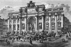 Trevi-fontænen, Italien, 1800-tallet.