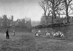 The Wall Game at Eton: St. Andrews Day - Oppidan v. Colleges, c1900, 1903