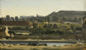 Saint Louis Hospital og Buttes-Chaumont, Paris, ca. 1830 (olie på lærred) af Hippolyte Adam