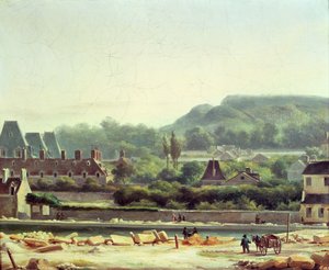 Hopital Saint-Louis og Buttes-Chaumont i 1830 af Hippolyte Adam