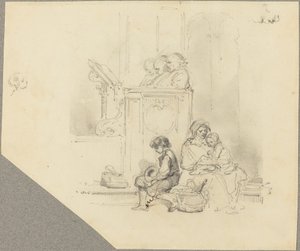 Figurer ved en gudstjeneste af Hippolyte Bellange
