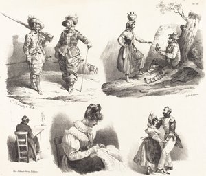 Fem vignetter af Hippolyte Bellange