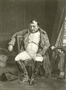 Abdikation, Napoleon ved Fontainbleau (dybtryk) af Hippolyte Delaroche