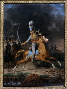 Oberst de Hussard ca. 1815 - 1816. Maleri af Lecomte dateret 1816. Samling "" The Soldiers of Yesteryear"". Paris
