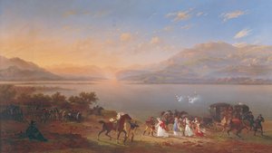 Kejserinde Josephine (1763-1814) ankommer for at besøge Napoleon (1769-1821) i Italien ved bredden af Gardasøen