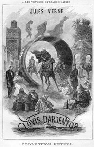 Illustration af bogen "Clovis Dardentor" af Jules Verne, frontispice gravering af Hetzel-udgaven